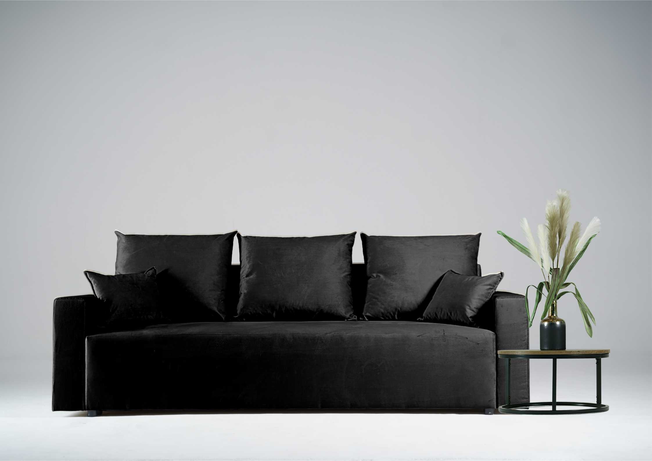 Czarna kanapa rozkładana